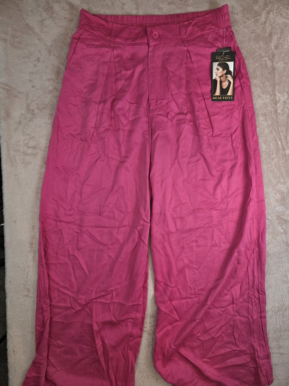Rachel Beautiful Women's Pink Wide-Leg Pants